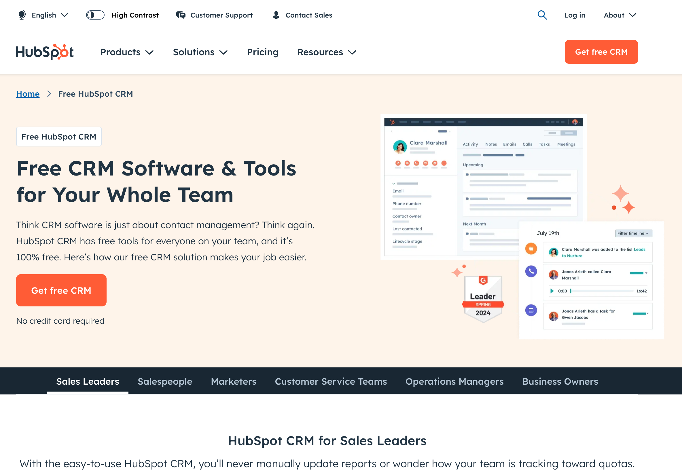 Hubspot screenshot